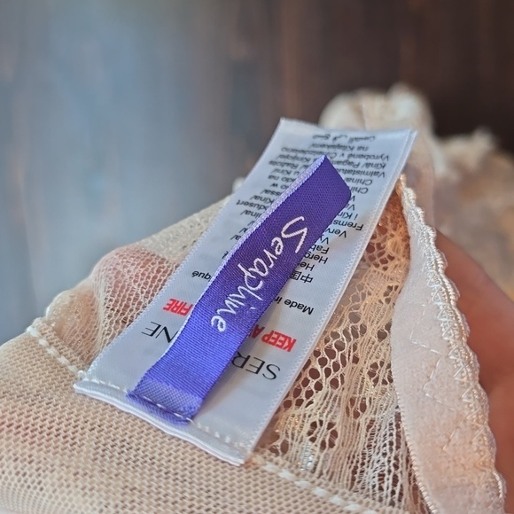 Seraphine Lace Longline Bralette Wireless Soft Pink Cream Size S - Picture 4 of 5